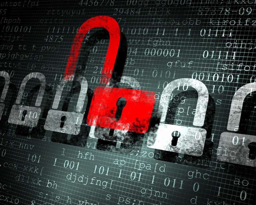 Security concept Lock on digital screen, illustration.jpeg